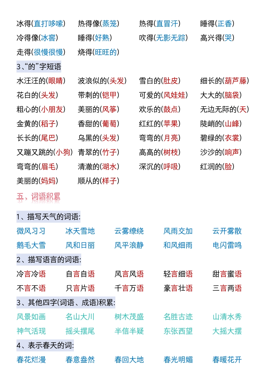 二年级上册语文期中复习知识点汇总_第3页