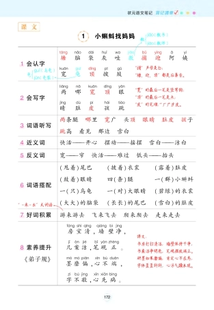 二年级状元语文笔记（背记清单）