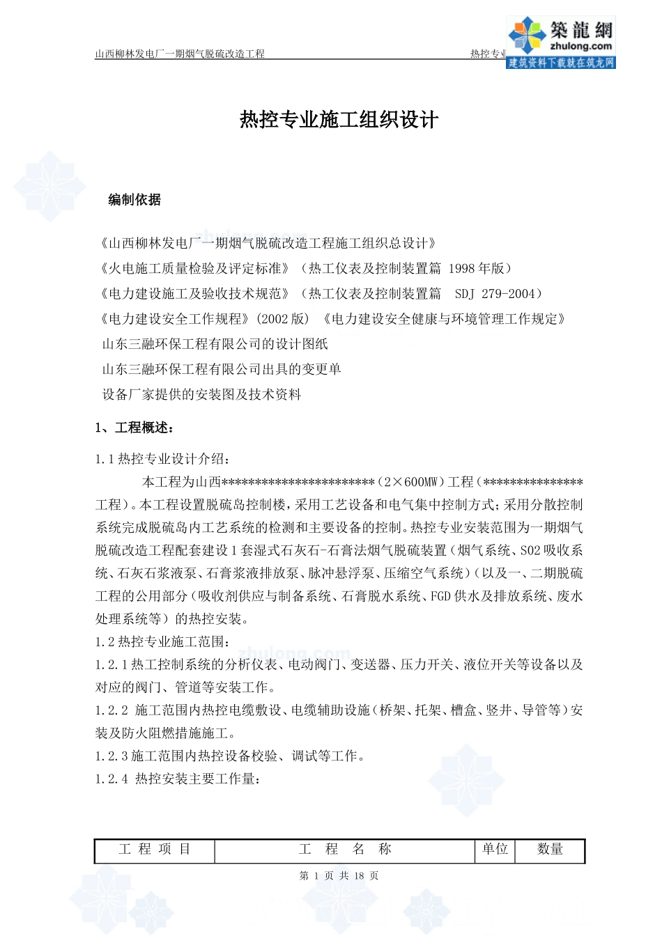 热控专业施工组织设计方案修改版-电力配电施工方案_第1页