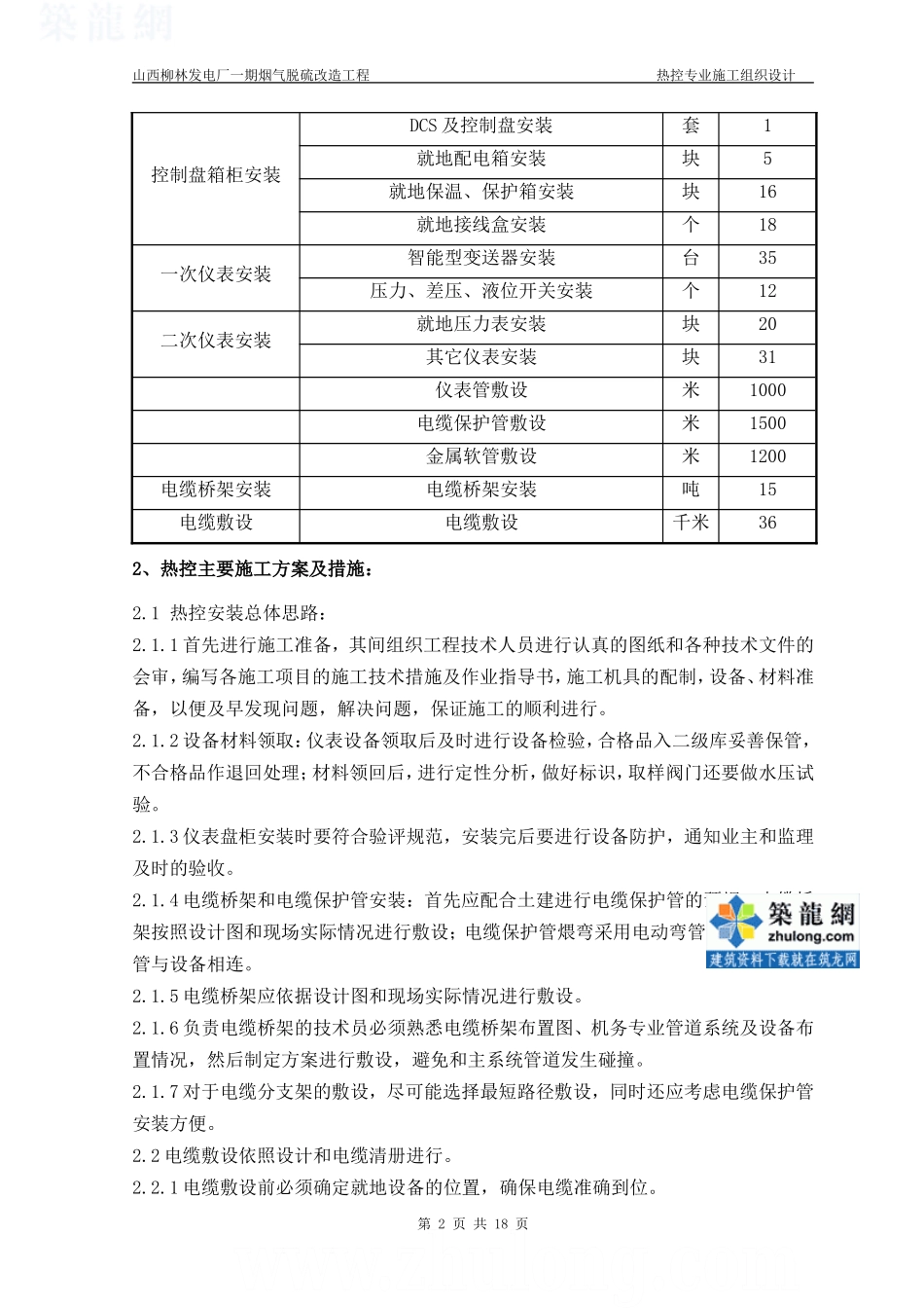 热控专业施工组织设计方案修改版-电力配电施工方案_第2页