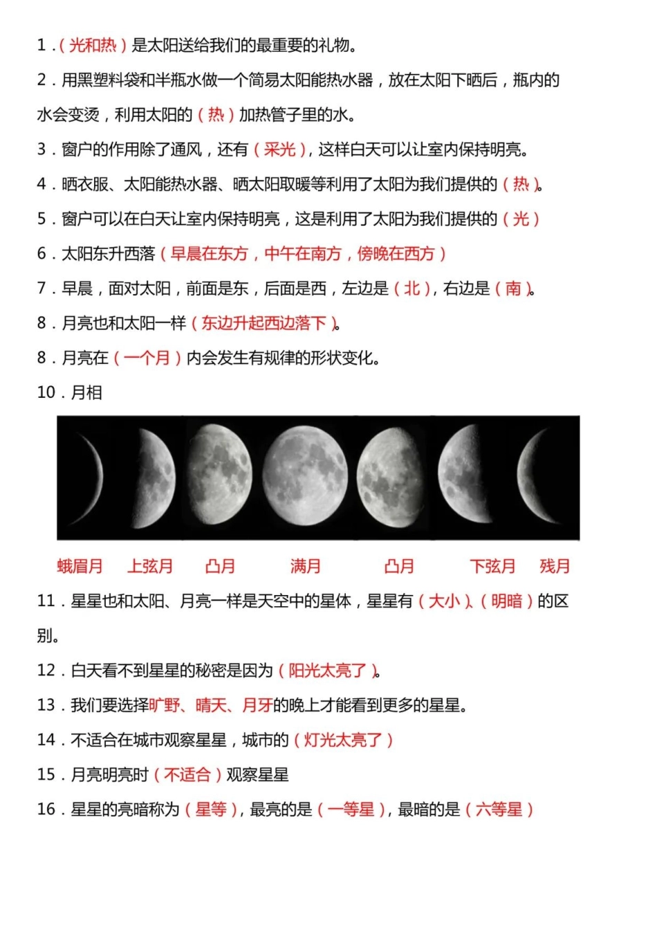 苏教版小学科学年级上册全册知识点_第3页