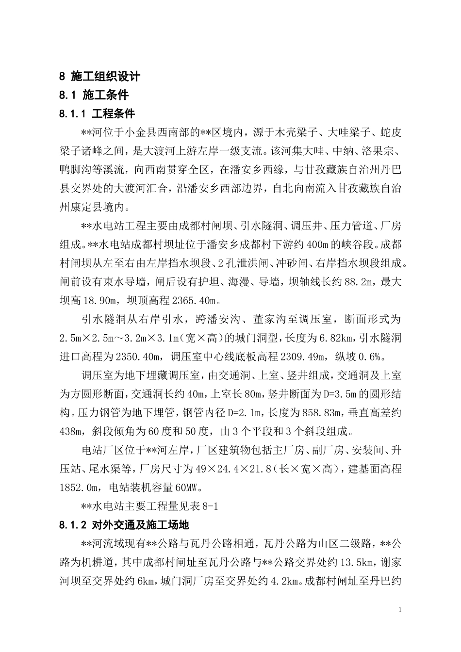 水电站施工组织设计方案_第1页