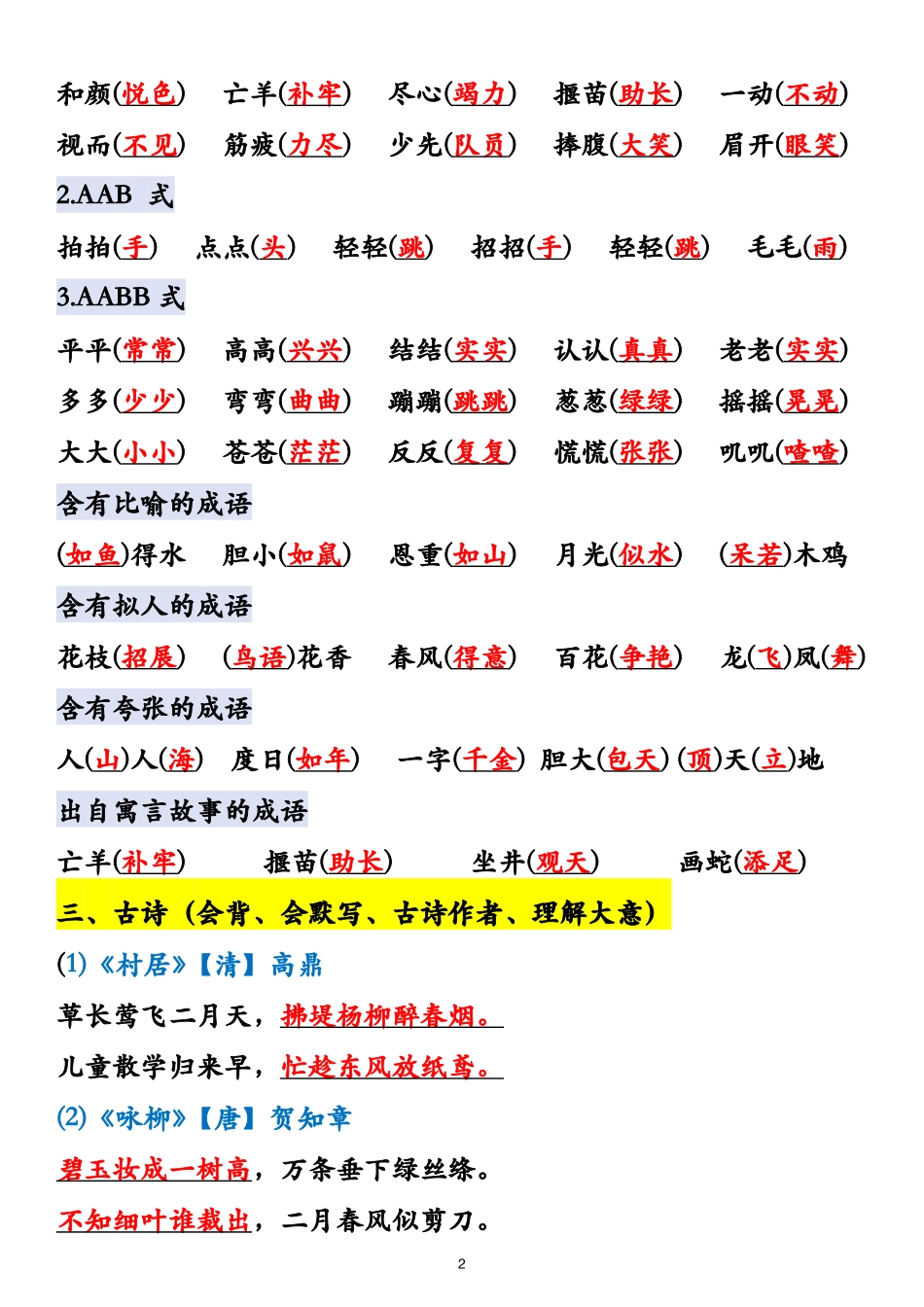 二年级下册语文全册重点归纳的_第2页