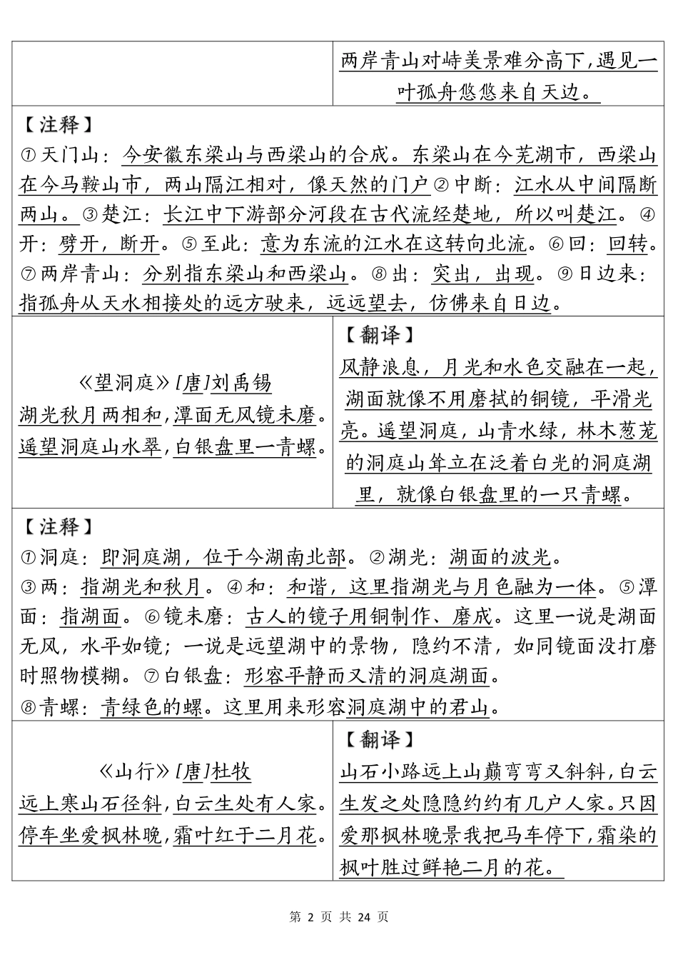 三年级（上）语文暑假预习重点汇总_第2页