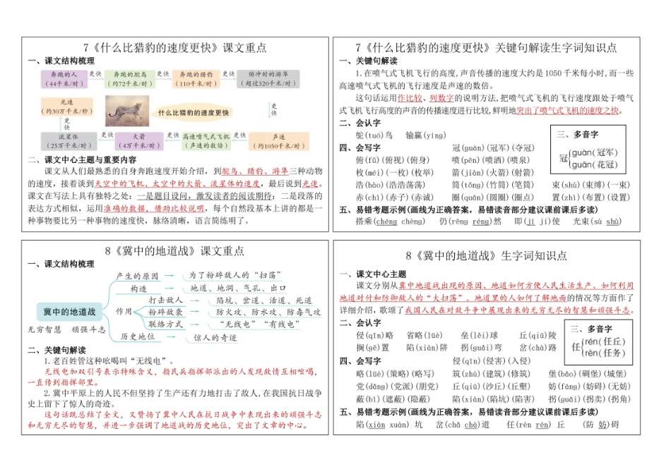 秋五年级上学期语文 新版课内重点知识生字词《课课贴》-盘古文库_第3页
