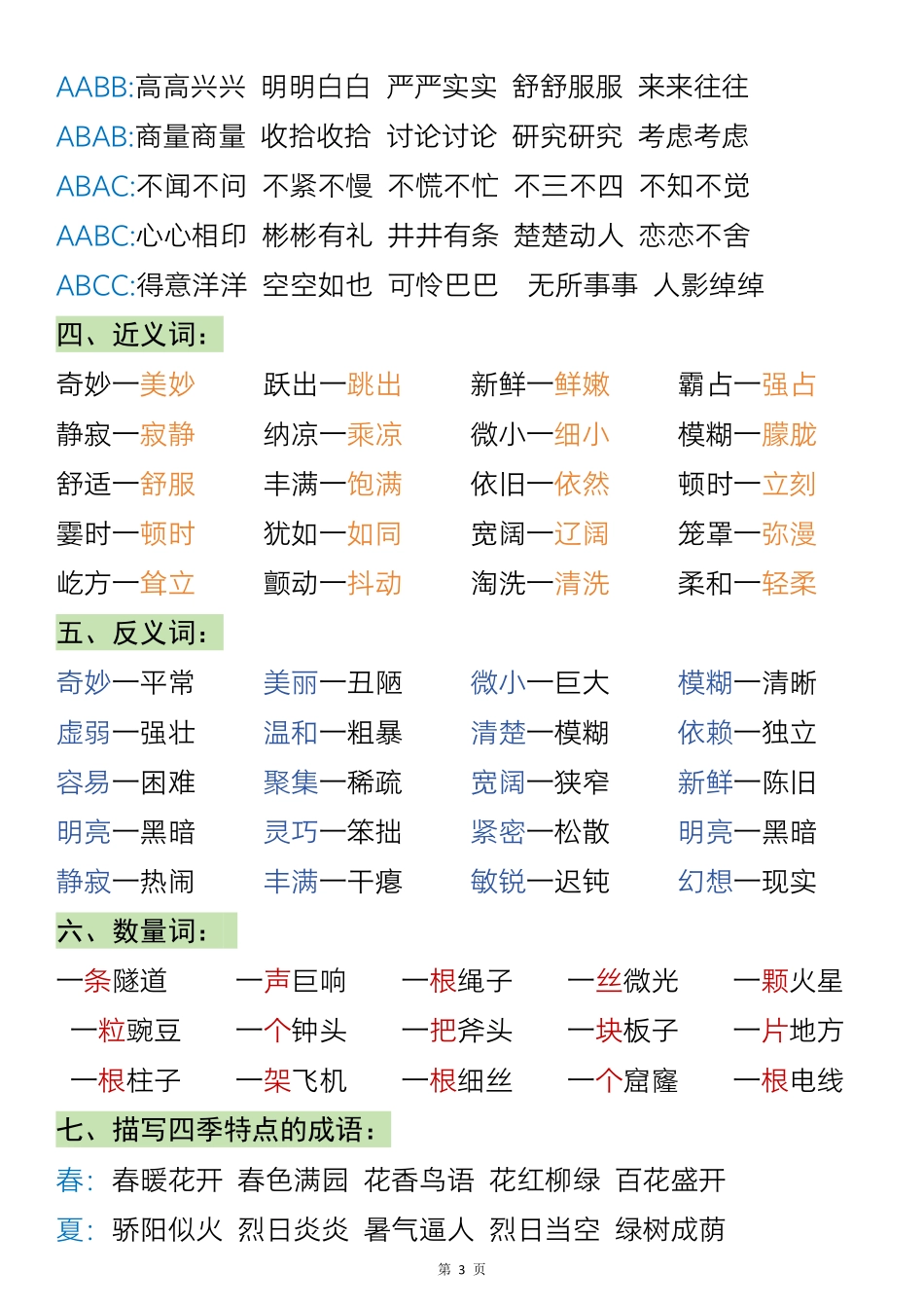 四年级上册语文期中重点梳理(1)_第3页