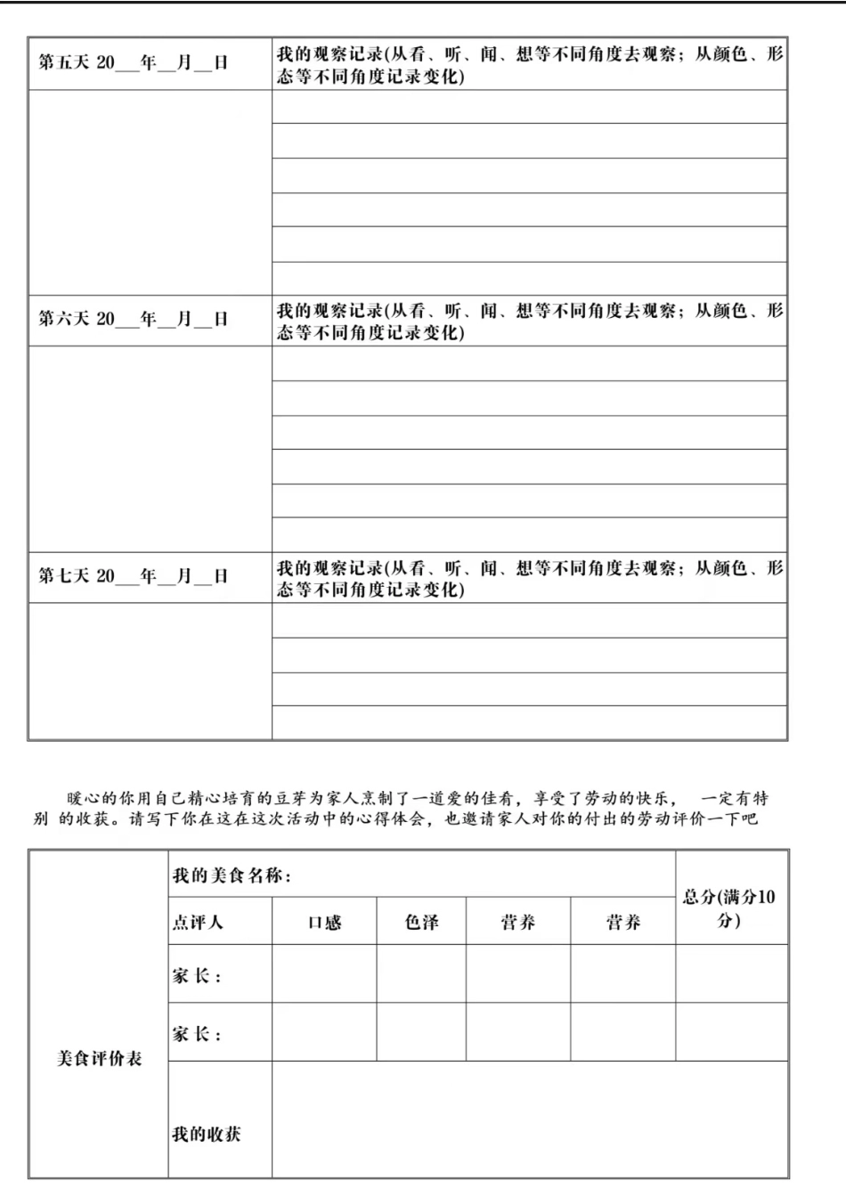 四年级语文绿豆芽培育生长观察表_第2页