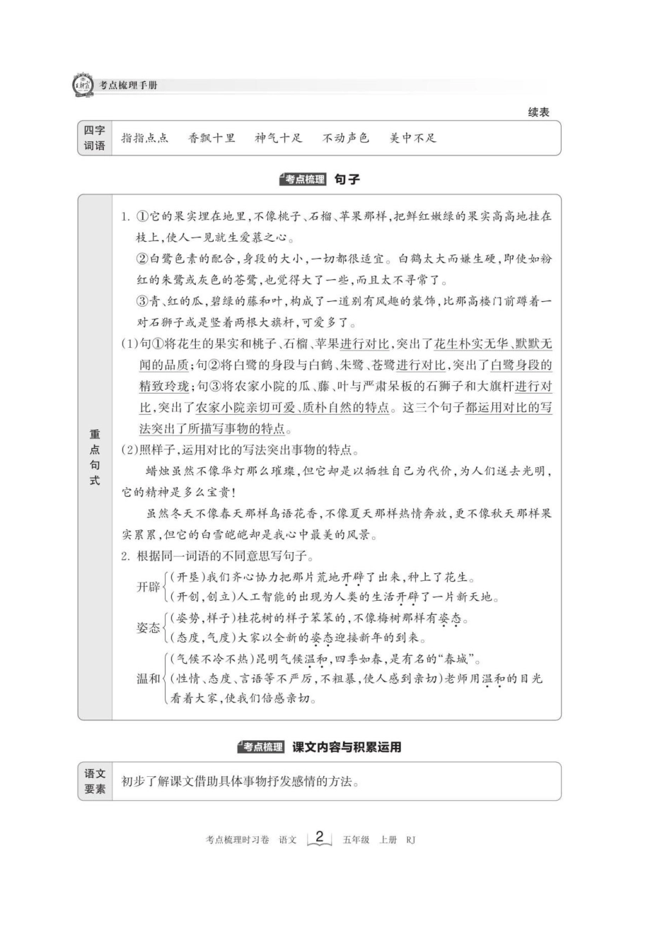 王朝霞《考点梳理手册》五年级上学期_第2页
