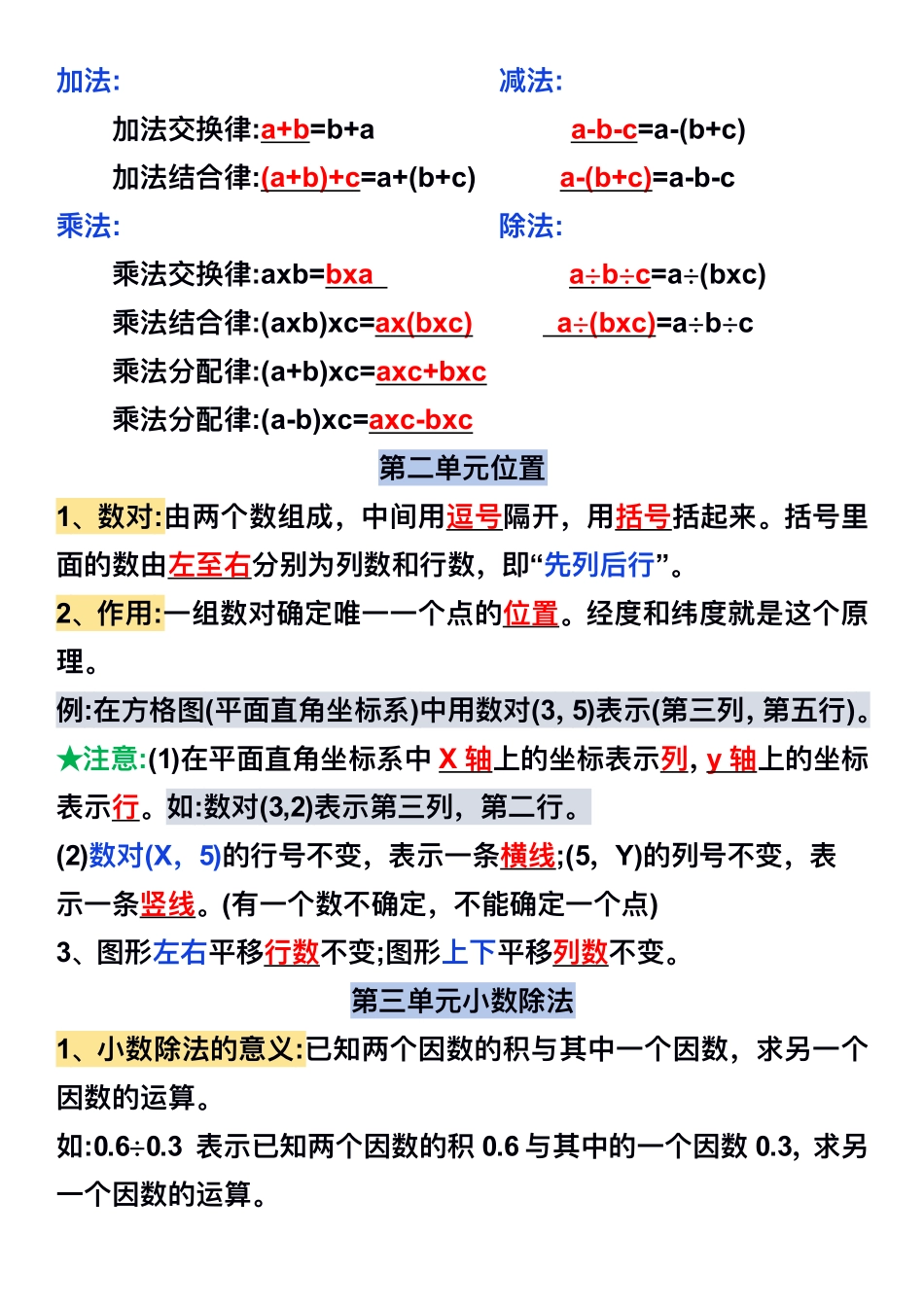 五年级数学上册知识点汇总_第2页