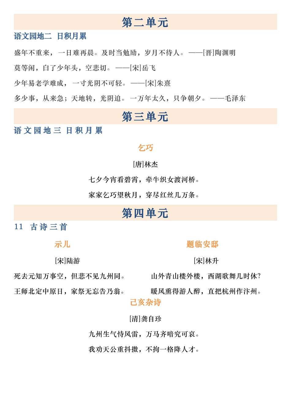 五年级语文上册课文背诵检测表_第3页