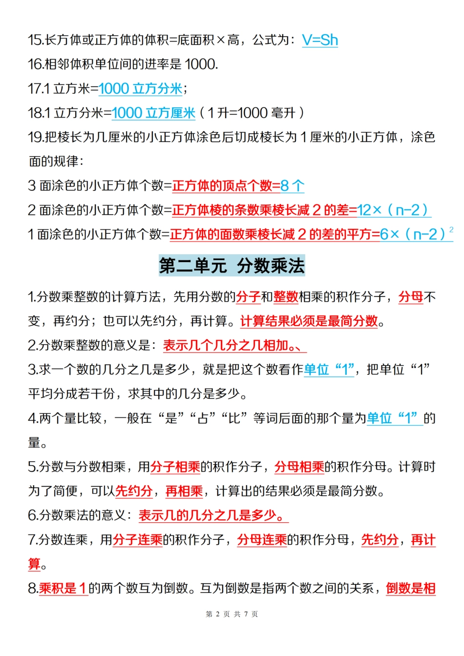 【苏教】六年级上册全册必背知识点与公式汇总__第2页