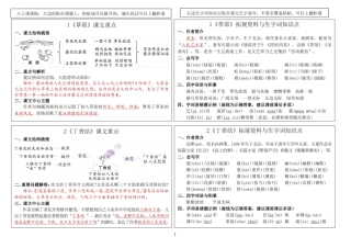 六年级语文上册24秋新版课内重点知识生字词《课课贴》