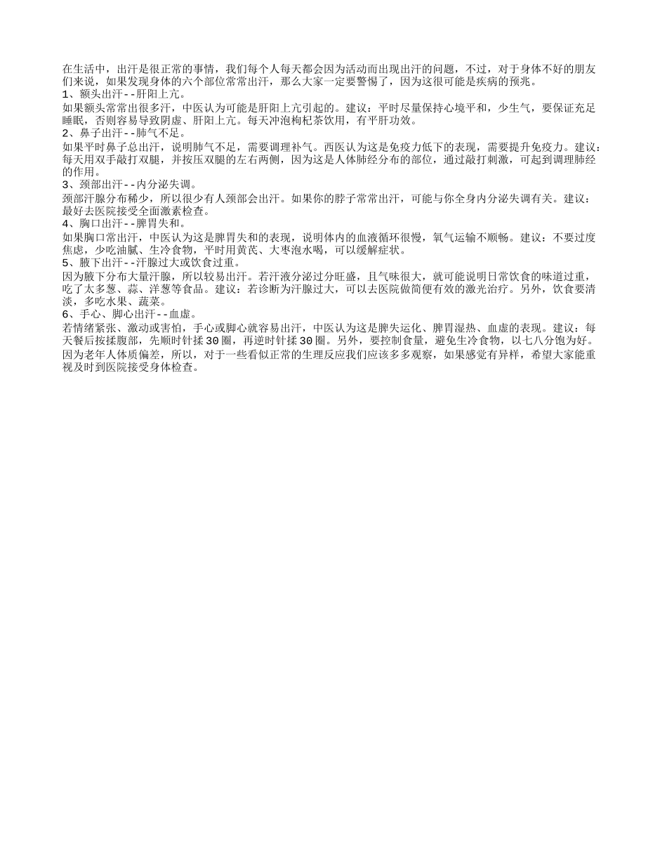 六个地方频流汗健康或已出问题_第1页