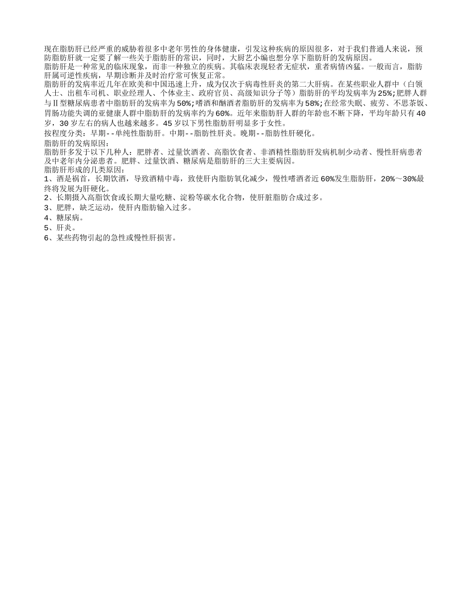 脂肪肝的发病原因 大量吃糖也在其中_第1页