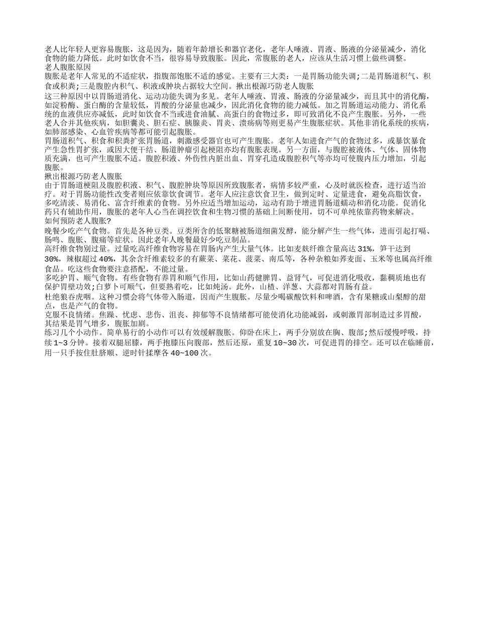 老年人腹胀怎么办 7个方法有效缓解_第1页