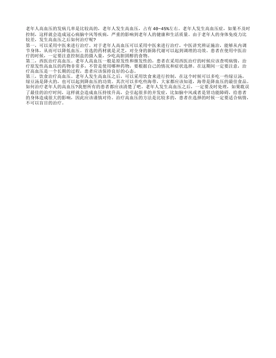 如何治疗老年人高血压 三种方法治疗高血压_第1页