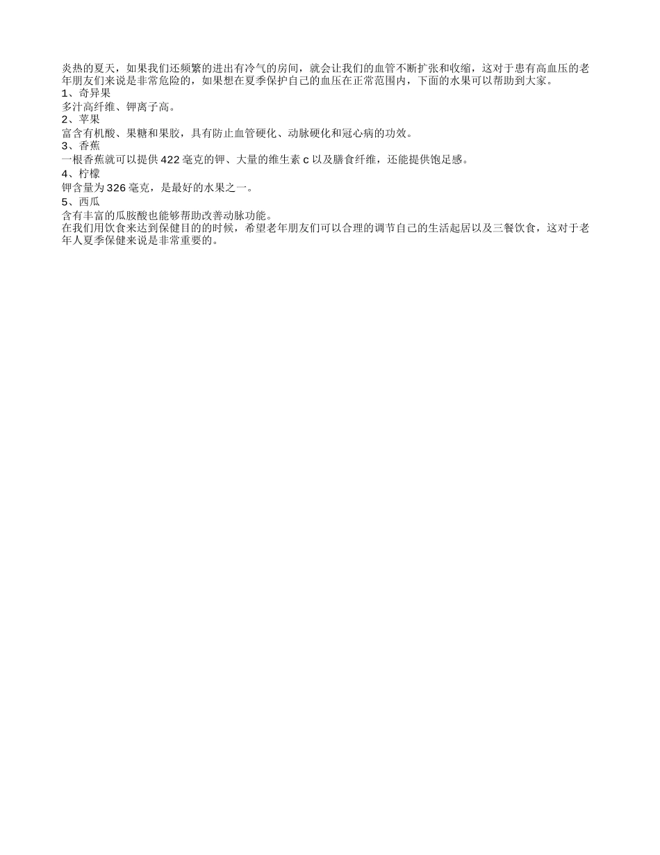 夏季预防高血压 六种水果很不错_第1页