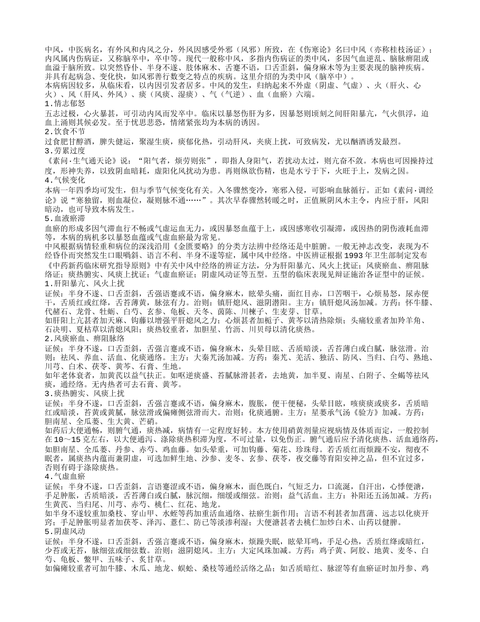 中风病因病机_中风临床表现_中风预防保健_第1页