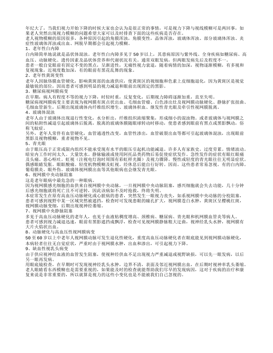 九类疾病会致老人视力模糊_第1页