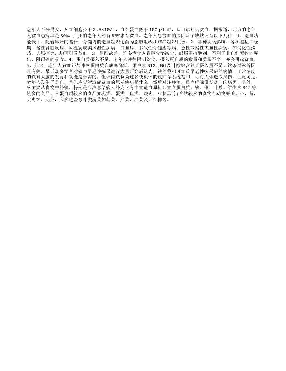 老人贫血 别乱补铁_第1页