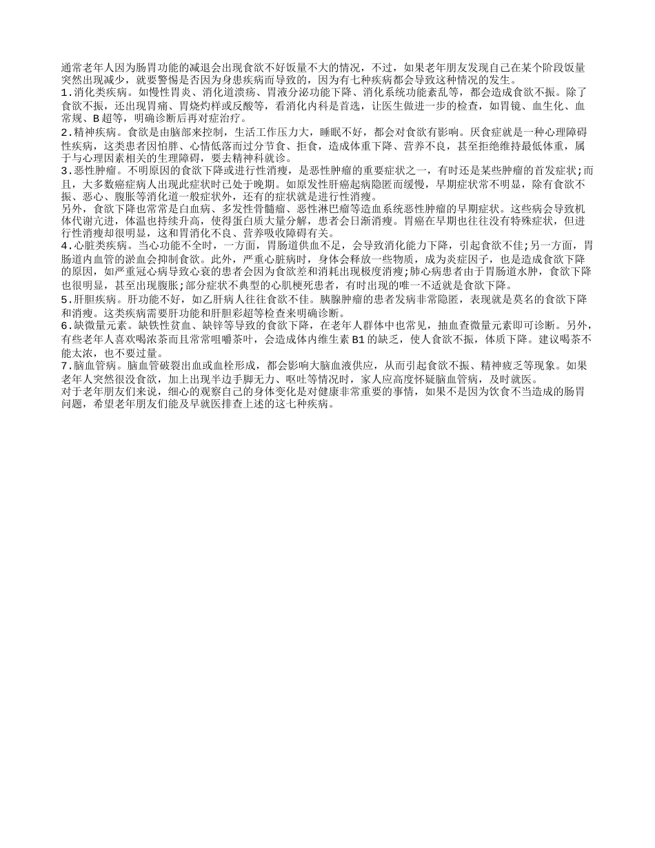 七大疾病会致老人饭量减少_第1页