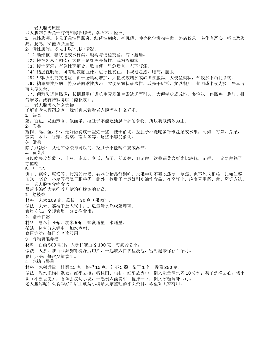老人腹泻吃什么食物好_第1页