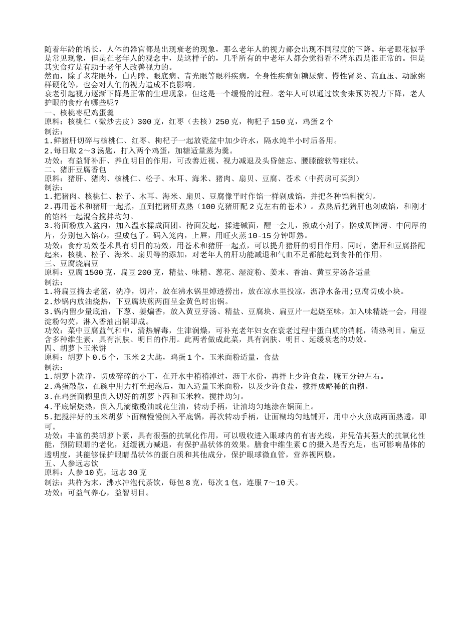 老人视力下降 多吃五大食谱效果好四季保健_第1页