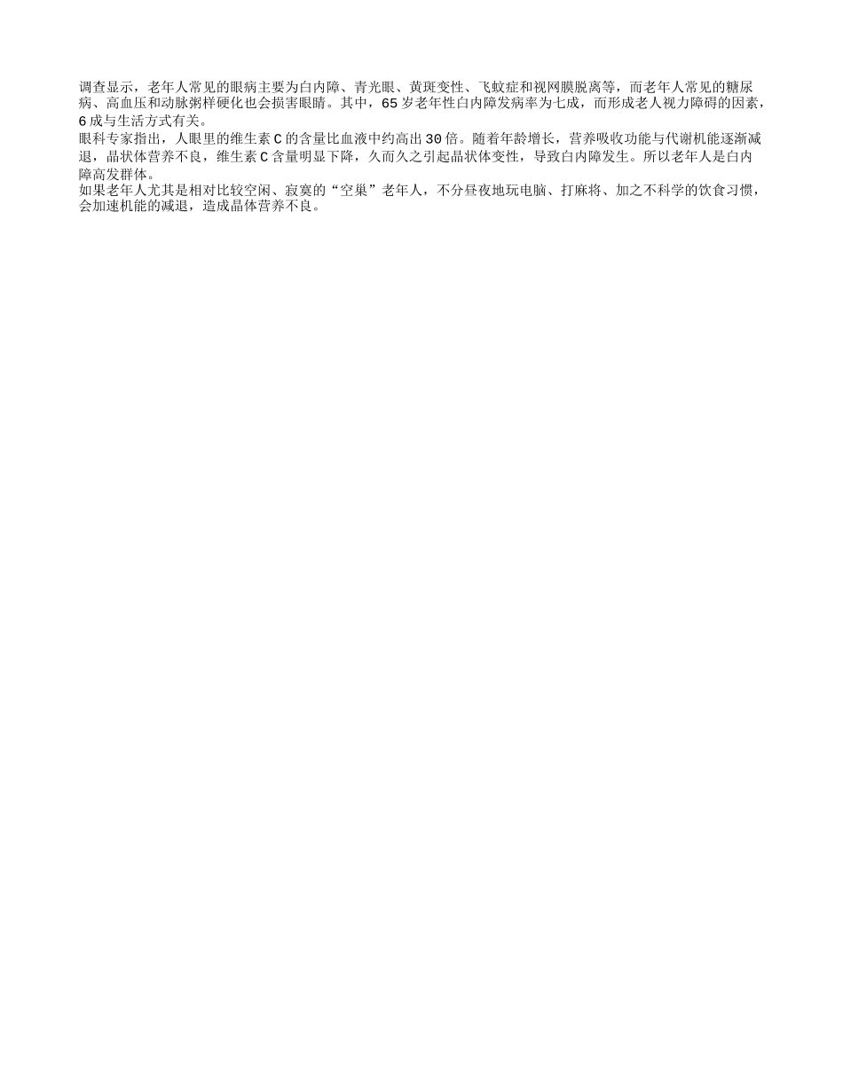 老人眼疾与生活有关四季保健_第1页