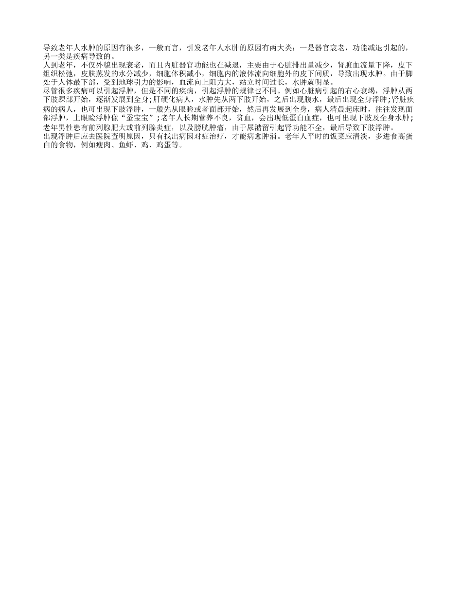 老人要警惕水肿或因心脏病四季保健_第1页