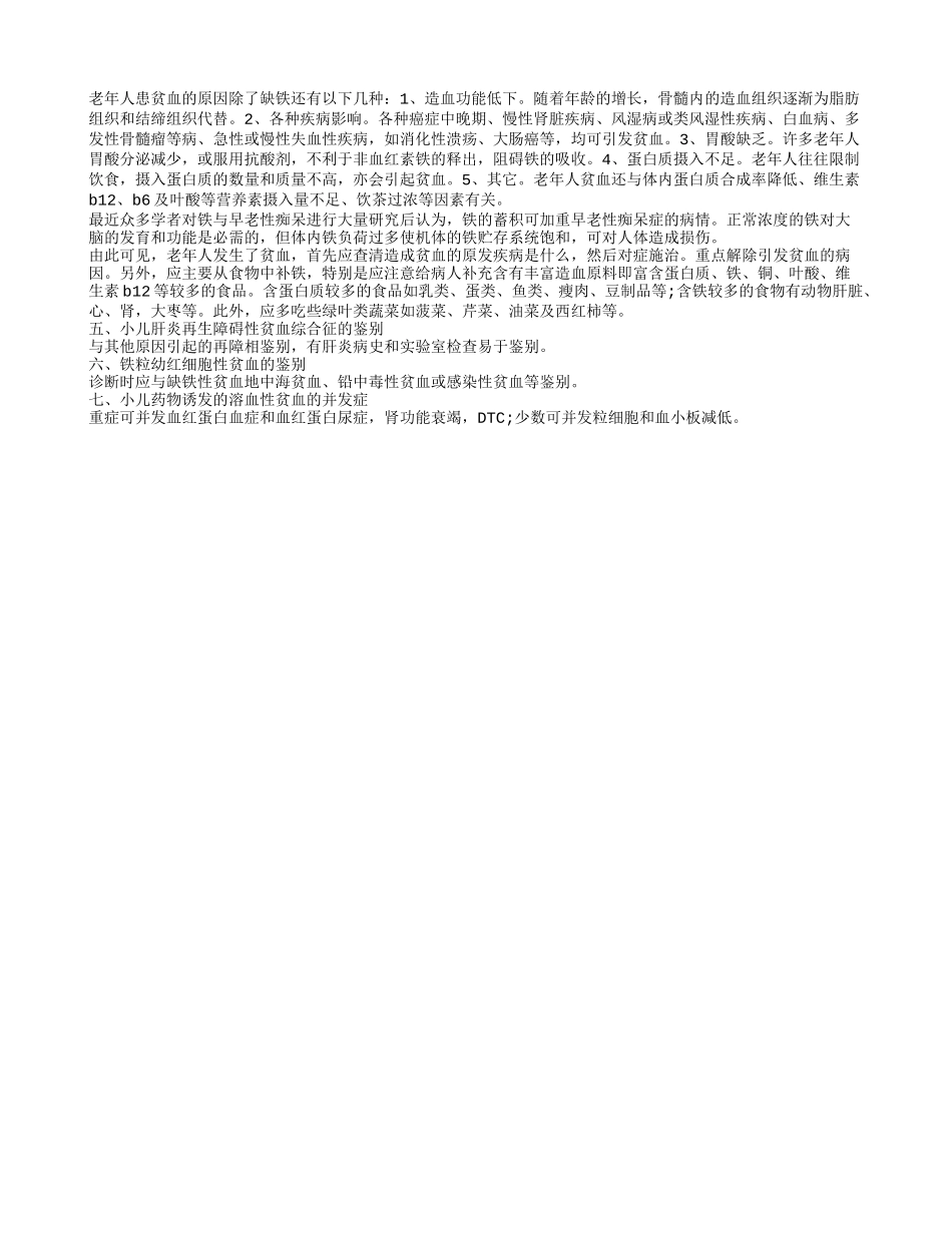 老人贫血别乱补铁，还要小心以下几点_第1页