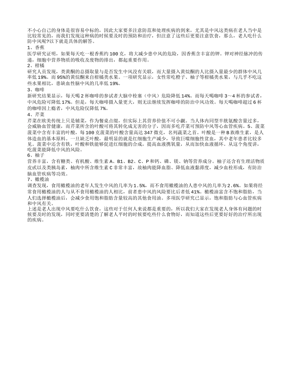 推荐 老人吃它可预防中风发生_第1页