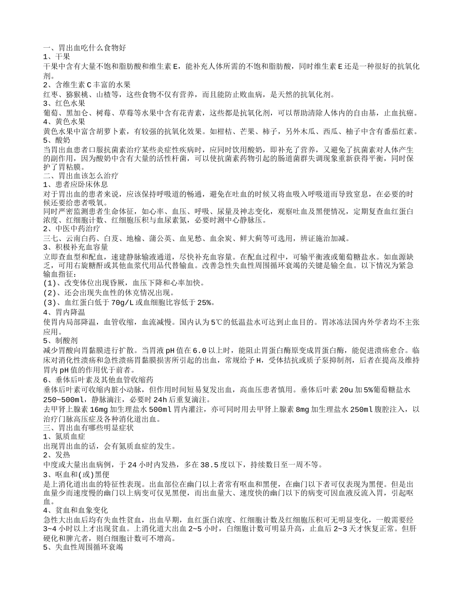 胃出血老人适合吃什么好 5种食物可吃吃看_第1页