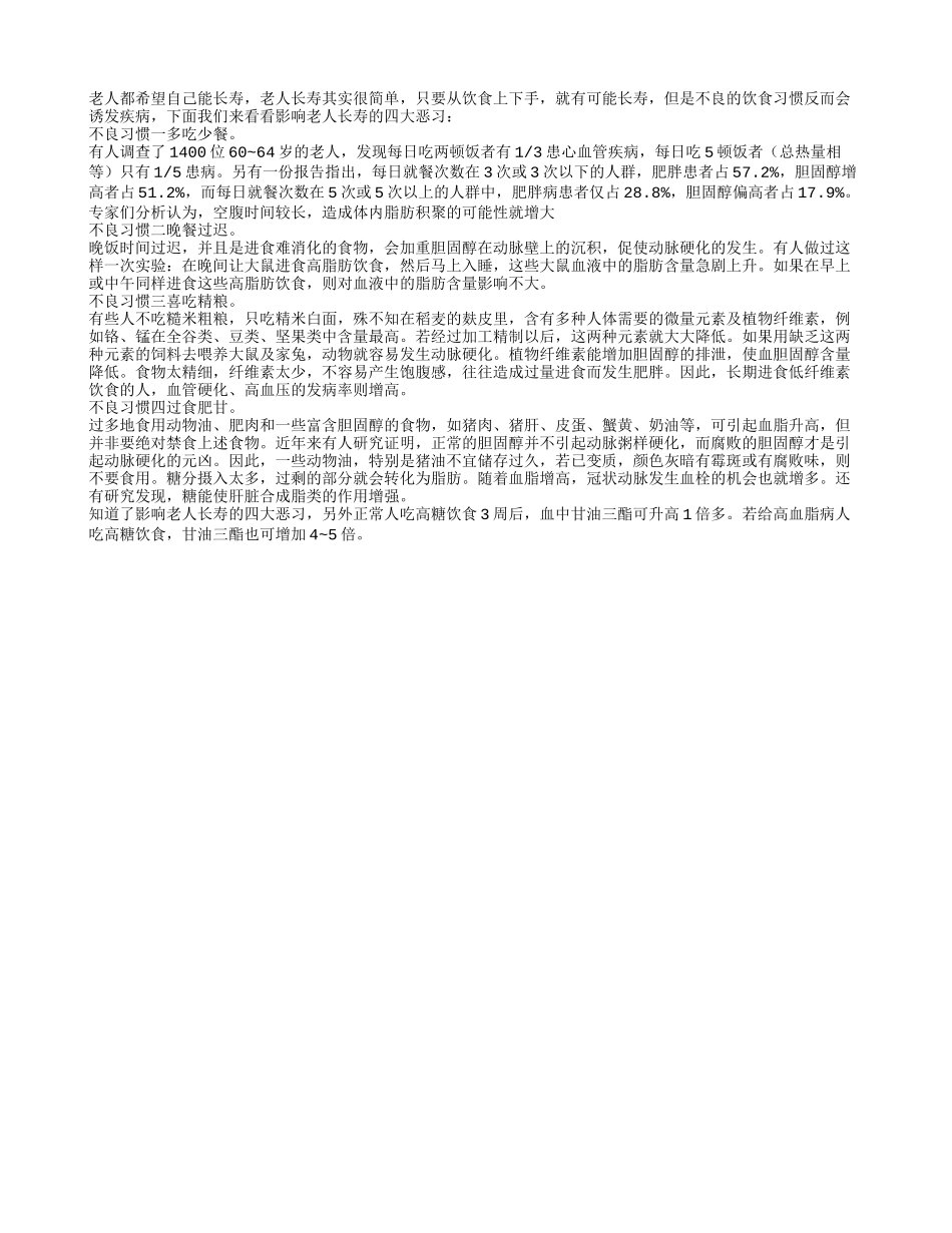 影响老人长寿的四大恶习养性_第1页