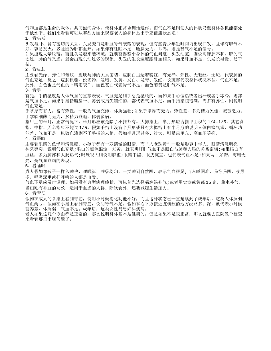 从身体的部分观察老人是否处于亚健康状态_第1页