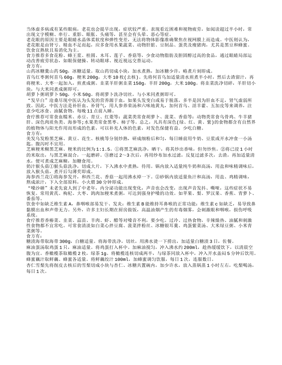 老人防止眼睛衰老的最佳饮食方案_第1页