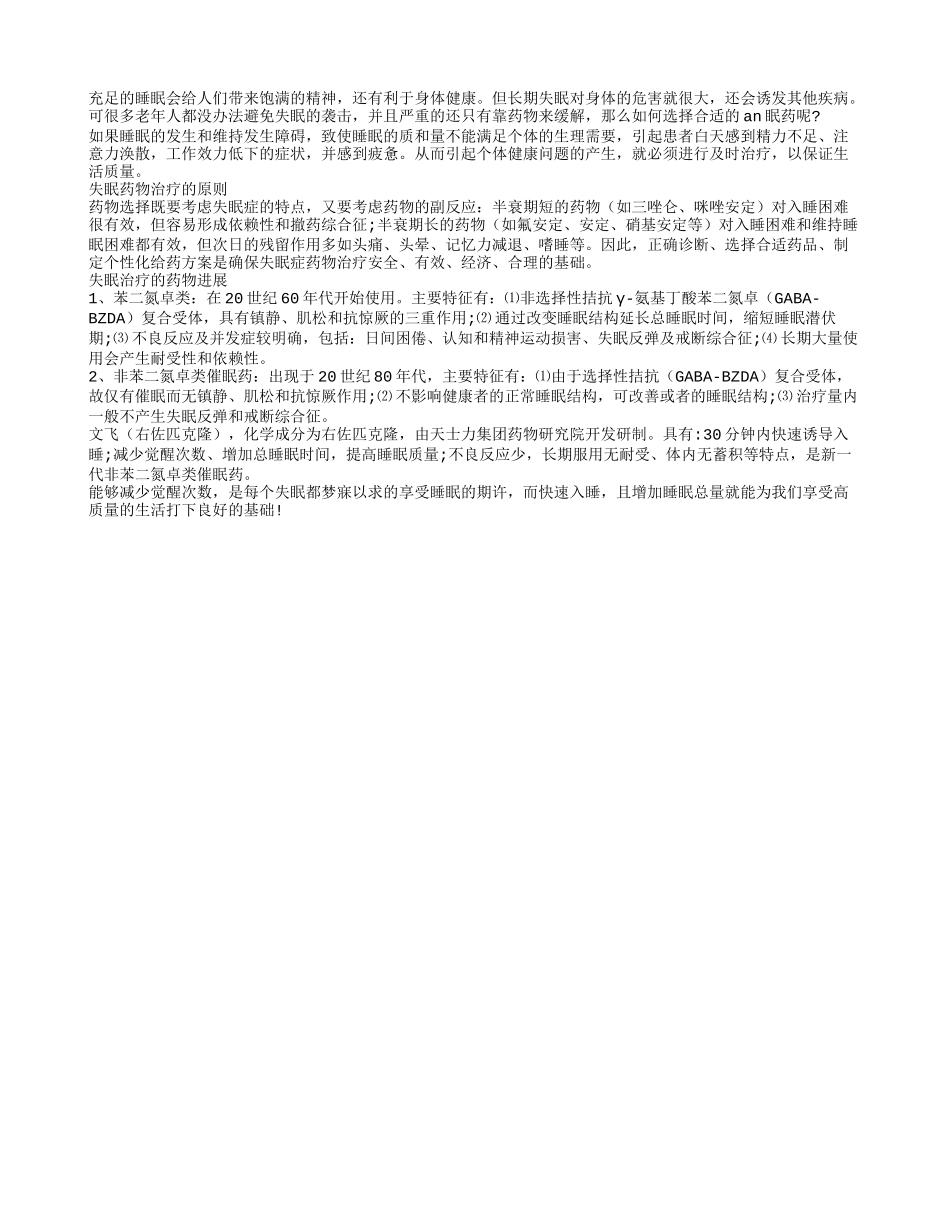 老人长期失眠选择正确药物很关键_第1页