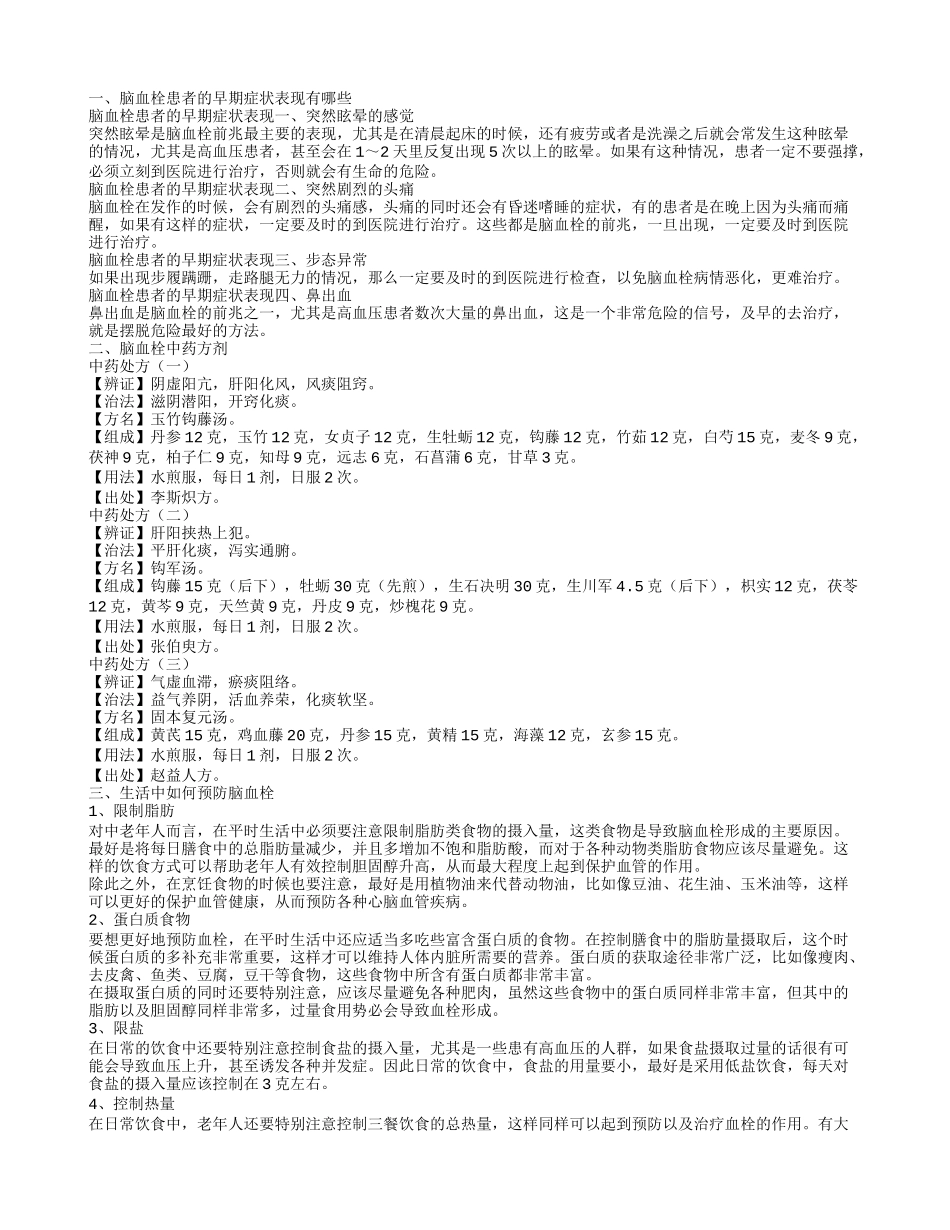 老人警惕脑血栓 中医治疗脑血栓方法_第1页