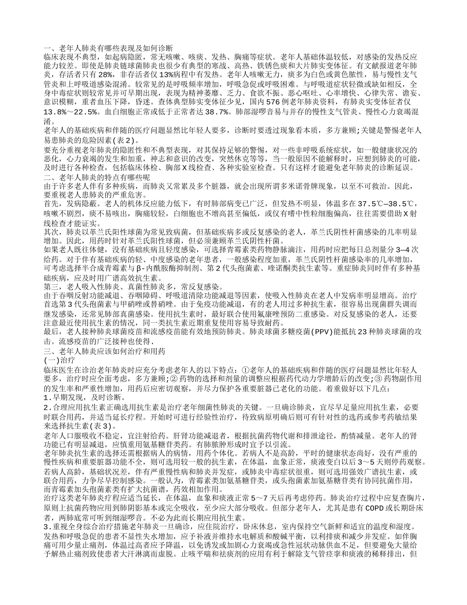 老人慢性肺炎症状 老人肺炎要如何治疗_第1页