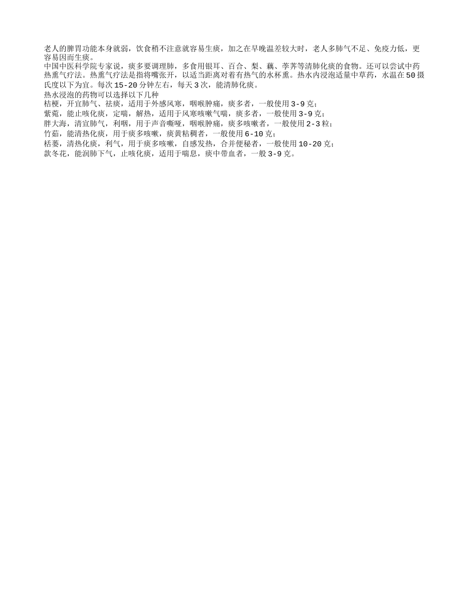 老人痰多可用中药熏蒸有奇效四季保健_第1页