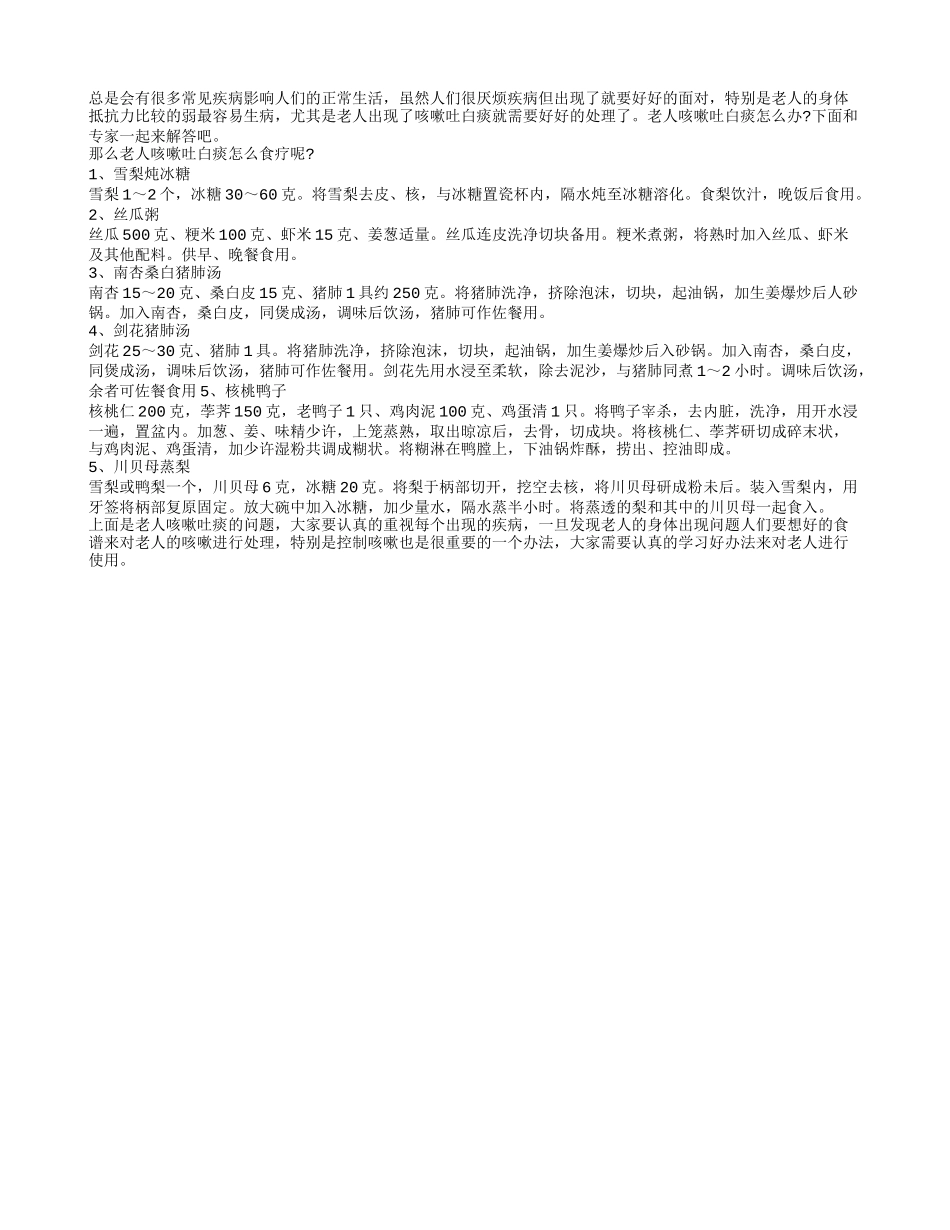 老人咳嗽吐白痰怎么办？_第1页