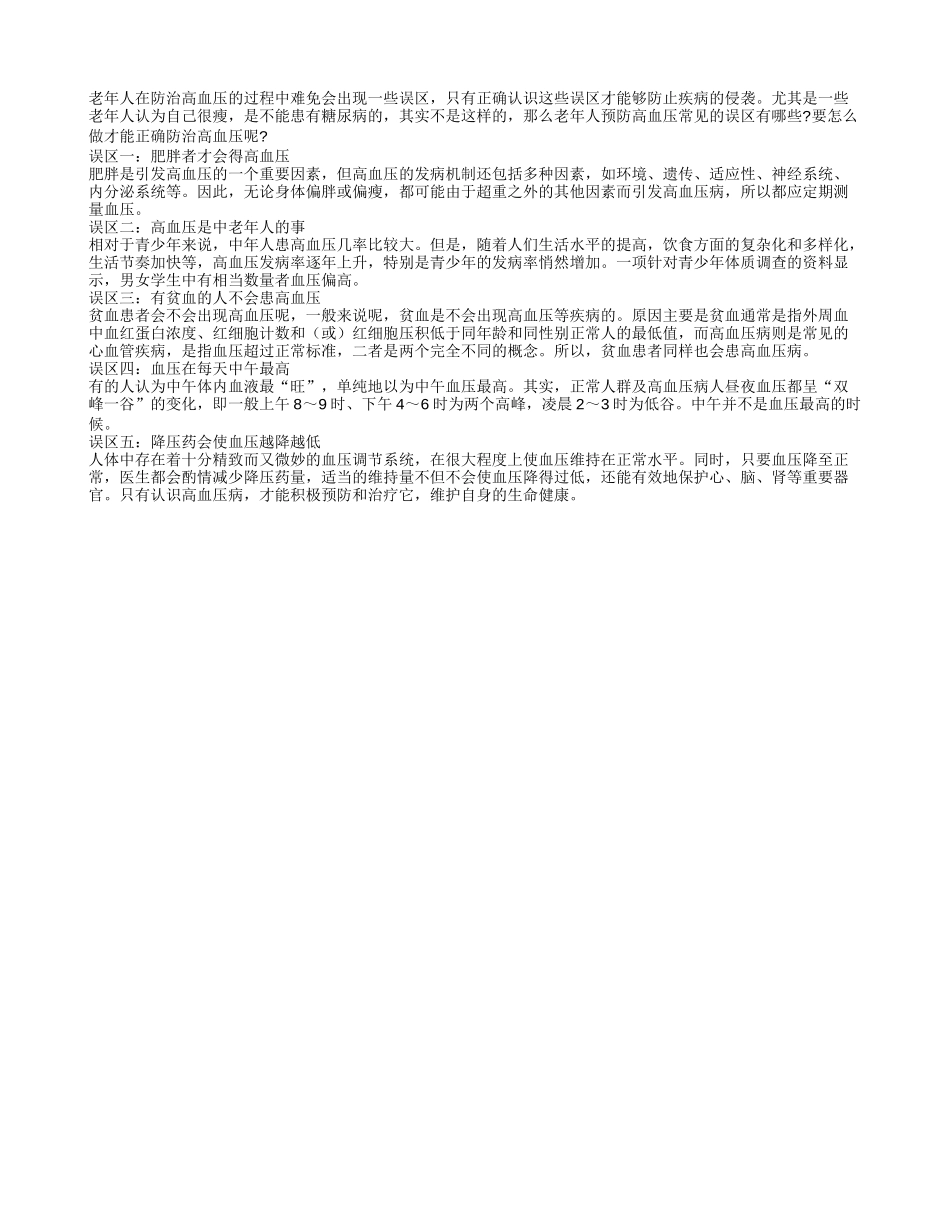 老人预防高血压有误区 不是只有肥胖者才会患有_第1页