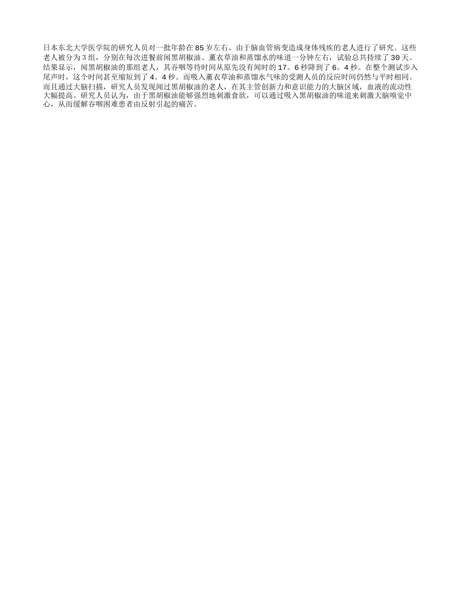 闻黑胡椒油能帮助老人吞咽_第1页
