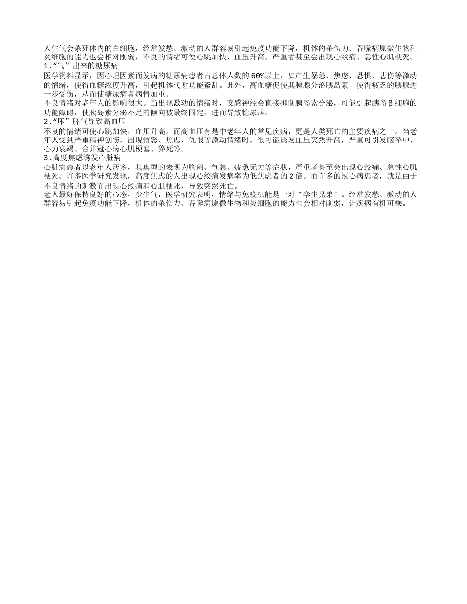 经常生气易生病 老人要会控制情绪_第1页