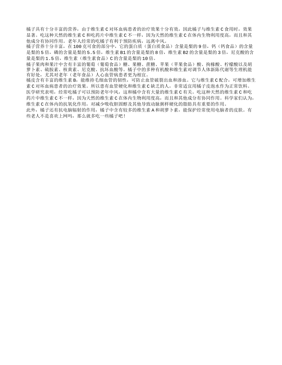 橘子营养丰富 可以帮助老人远离中风_第1页