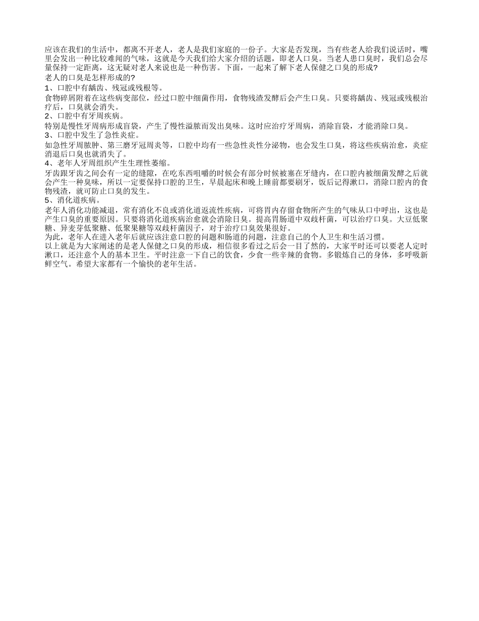 老人保健之口臭的形成春季保健_第1页