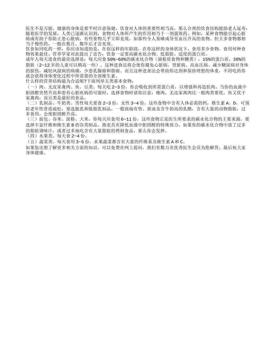 合理的饮食结构能助老人延寿四季保健_第1页