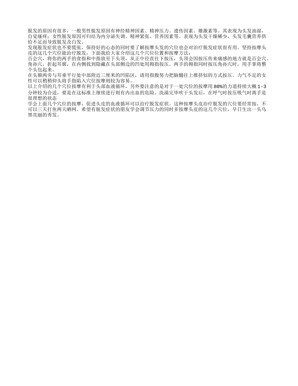 按摩头皮穴位能否改善脱发_第1页