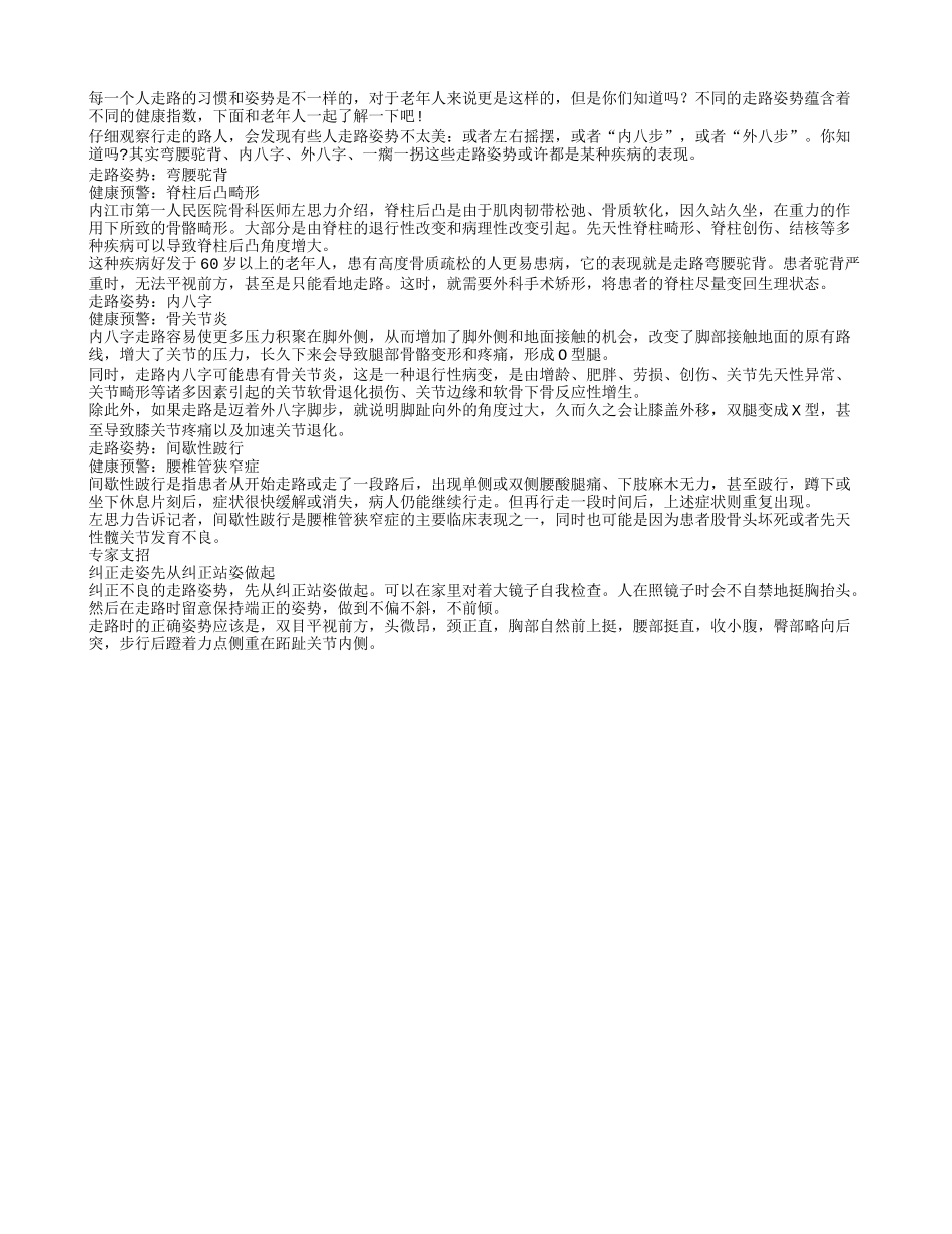 不同的走路姿势蕴含着不同的健康指数_第1页