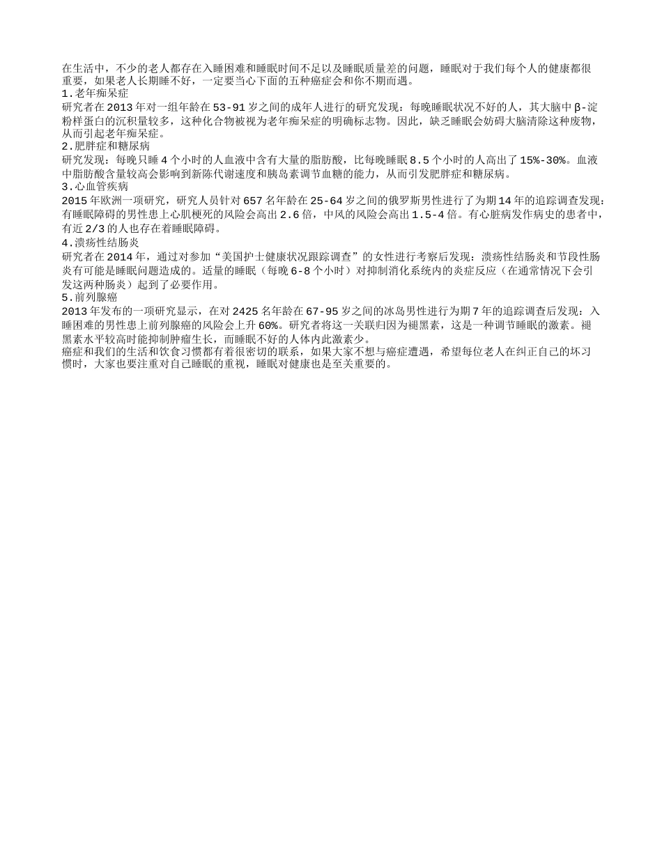 当心五种癌症只因睡眠出问题_第1页