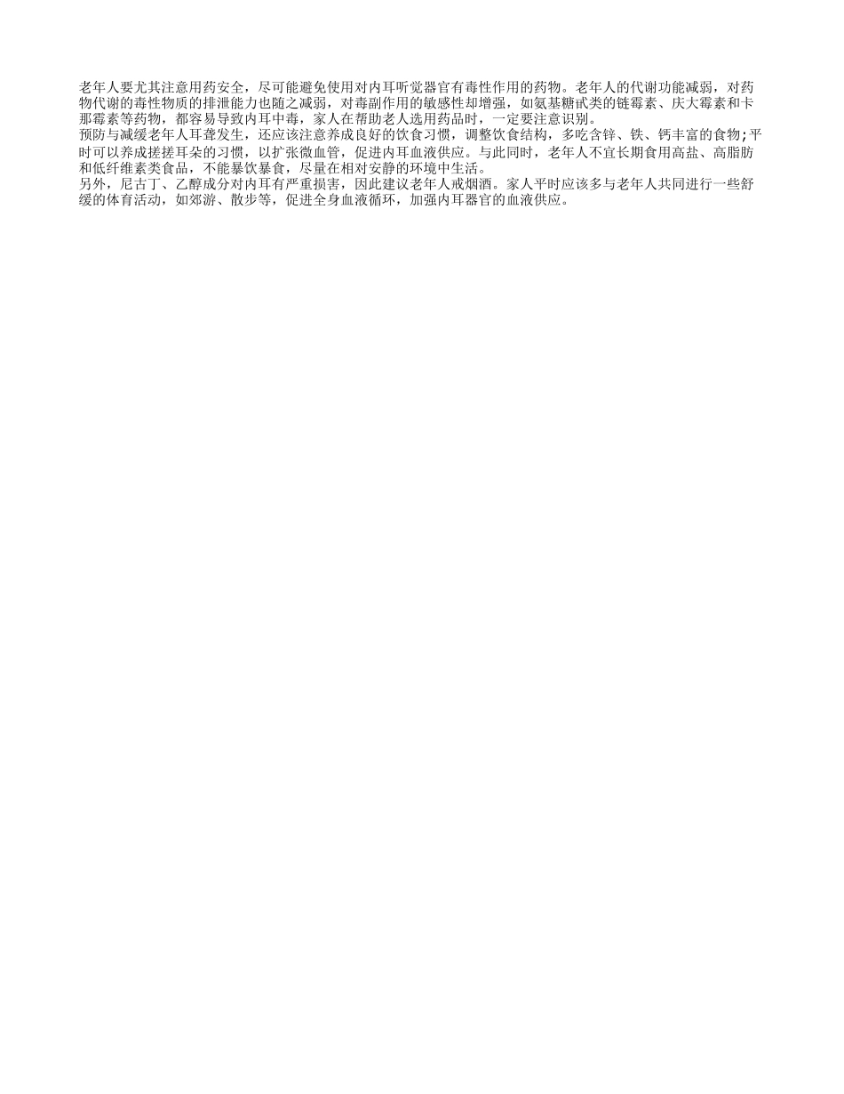 老人用药需谨慎 应避免对听力有影响的药物_第1页
